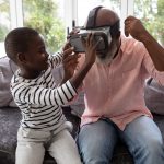 Front,View,Of,African,American,Grandson,Helping,His,Grandfather,To